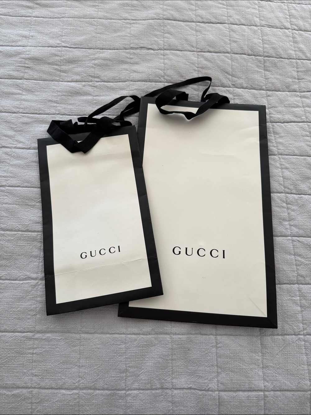 Gucci Cream & Black Branded Gift Bags (Pair)